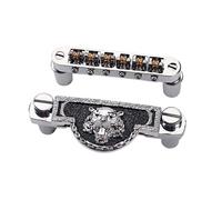 TOYANDONA Locking Bridge for Electric Guitar Tiger Head Roller Saddle Chrome Easy Operation Replacement Parts Accessories