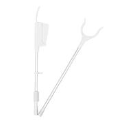 TOYANDONA Long Handle Reacher Grabber with Plastic Sanitation Clamp, Foldable White Shoe Horn and Trash Pickup Tool for Seniors, Household Litter Collection