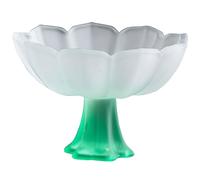 TOYANDONA Lotus-Shape Footed Crystal Teacup Green Glassware Multi-Function Rice Wine Cup for Gong Fu Tea and Beverage Tasting at Home