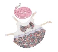 TOYANDONA Lovely Lace Dress Rabbit Outfit with Sturdy Leash and Floral Pattern, Medium Size, Suitable for Indoor Pet Photography