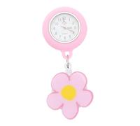 TOYANDONA Luminous Clip-on Nurse Pocket Watch with Pink Flower Design Medical Nurse Fob Watch for Students and Healthcare Professionals Glow-in-The-Dark for Evening Use