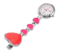 TOYANDONA Luminous Four Heart Design Nurse Hanging Watch Fashionable Chest Pocket Watch for Doctors and Nurses Medical Decoration for Hospital Clinic Rosy