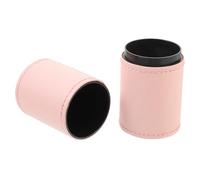 TOYANDONA Makeup Brush Holder Cup and Pen Organizer for Desk, Pink Cosmetic Brush Storage Container with Desktop Design for Bathroom and Dressing Table Use