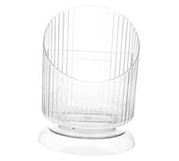 TOYANDONA Makeup Brush Organizer with Compartments Large Capacity Pencil Holder Desktop Pen Container Cosmetic Storage for Office and Home Transparent White Pet Material Space-saving