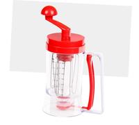 TOYANDONA Manual Cake Batter Dispenser with Built Whisk Measuring Cup Funnel for Pancakes Cupcakes Dough and Muffins Clean Red Handheld Baking Tool with Extra-Wide Opening and Ergonomic