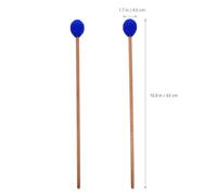 TOYANDONA Marimba Mallets Pair with Yarn Heads and Maple Handles, Blue Keyboard Mallet Instrument Accessory for Adult Percussion and Orff Music Use