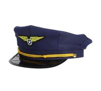 TOYANDONA Masquerade Pilot Hat Blue Flight Attendant Cap for Women Airline Captain Prop Lightweight Comfortable for Costume Cosplay Themed Parties and Role-playing Events