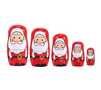 TOYANDONA Matryoshka Nesting Doll Wood Nesting Dolls Matryoshka Doll Kit Snowman Nesting Dolls Stacking Dolls Santa Claus Toys for Kids Ornament Father Christmas Child To Stack Wooden Russia