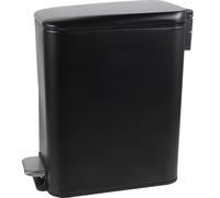 TOYANDONA Matte Black 5l Pedal Trash Can Rectangular Household Garbage Bin with Lid Thickened Steel Step-on Wastebasket for Bathroom Kitchen Home Organization