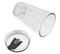 TOYANDONA Measuring Glass Juice Cup Straw Cup with Lid 400Ml for Breakfast Milk Serving and Drinking