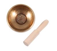TOYANDONA Meditation Singing Bowl Set with Flat Bottom and Cross Striker 8cm Diameter, Natural Wood Stick and Holder for Mindfulness Healing Music and Relaxation Therapy