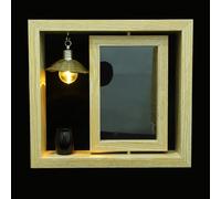 TOYANDONA Memorial Photo Frame with 6-Inch Rotating Wood Picture Frame and Black Urn for Pet or Human Ashes, Desktop Display Keepsake with 10X16Cm Photo Holder and 4X3Cm Ash Container,