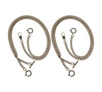 TOYANDONA Men's Watch Strap Chain Metal 2pcs Timeless Secure O Link 15.35In for Gentlemen Banquets