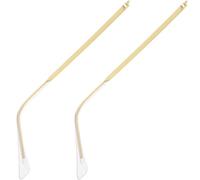TOYANDONA Metal Eyeglasses Temple Replacement Arms for Frames Re Use | Black Resin Tips, Sturdy Fit for Myopia Frames, Pressure Relief, Keeps Spectacles Steady