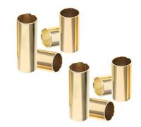 TOYANDONA Metal Guitar Slide Set Compact and Portable 8pcs Golden Tone Bars Smooth Surface and Wear-resistant Metal Material for Electric and Acoustic Guitar for Band Gigs and Travel