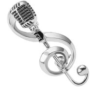 TOYANDONA Microphone Brooch Music Note Pin Alloy Lightweight for Ladies Jackets Sweaters