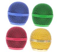 TOYANDONA Microphone Grill Replacement Mesh Covers Sturdy Microphone Grille Heads 4pcs Made of Metal with Aesthetic Appeal, Fits Different Personal Styles for Professional Audio Use
