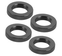 TOYANDONA Microphone Stand Lock Nut, 4pcs 5/8"-27 Support Nut, Aluminum Alloy, Black, Anodized Surface, for Microphone Stands and Tripod Lock Nuts