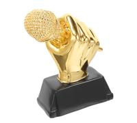 TOYANDONA Microphone Trophy for Musical Competition Handheld Design Singing Contest Award Students Participation Trophy Decorative Resin Craft