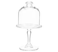 TOYANDONA Mini Cake Stand with Dome Lid Transparent Glass Cake Stand with Glass Dome for Cupcakes Dessert Display Plate for Parties Bakeries and Wedding Tables Compact Small Display
