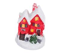 TOYANDONA Mini Christmas Resin Snow House Figurine Intricate Winter Village Tabletop Decoration Fairy Garden Sculpture for Home Holiday Decor and Festive Atmosphere