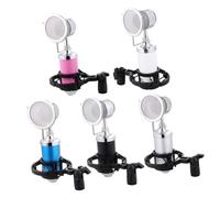 TOYANDONA Mini Condenser Microphone with Shockproof Stand Portable Live Broadcast Mic for Home Use for Karaoke and Streaming Color Durable Design