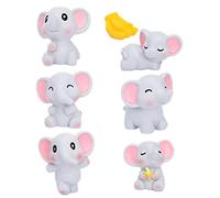 TOYANDONA Mini Elephant Resin Figurines Small Animal Models for Garden and Desktop Decor Cute 7pcs Set Elephant Ornament Suitable for Home and Office Decoration