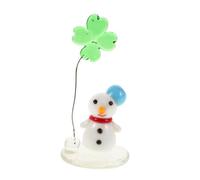 TOYANDONA Mini Glass Snowman Figurine for Christmas Table Centrepieces