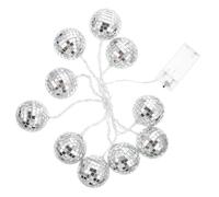TOYANDONA Mini Mirror Ball String Lights Glass Mosaic Balls Party Decor | Silver Finish, Flexible Installation, Compact Space-saving Design, Superior Light Reflection for Indoor Weddings, Birthdays