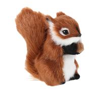 TOYANDONA Mini Plush Squirrel Figurine: 3.73 Inch Realistic Squirrel Animal Model, Faux Fur Stuffed Animal Toys for Kids & Nature Enthusiasts - Perfect for Seasonal Decor, Photography Props(Brown)