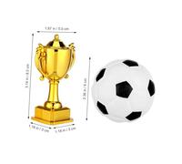 TOYANDONA Mini Soccer Trophy Small Vivid Football Model Trophy for Dollhouse Decor Cake Decoration Realistic Texture Miniature Football Accessories