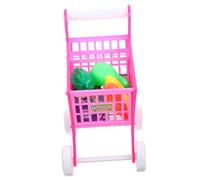 TOYANDONA Mini Supermarket Cart for Pink Simulated Shopping Trolley with Easy-grip Handle and Smooth Wheels Role Play for Developing Storage and Motor Skills Suitable for Boys