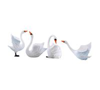 TOYANDONA Mini Swan Ornaments 4 Pieces Decorative Miniature Swan Figurines Lightweight Detailed Craft for Flowerpot Garden Home Decoration