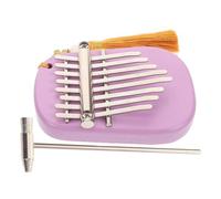 TOYANDONA Mini Thumb Piano Kalimba for Beginners - 8-Key Portable Finger Piano in Lavender Oval Shape, Wooden Musical Instrument with Beginner-Friendly Design for Daily Practice and Travel