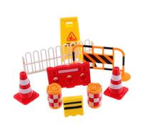 TOYANDONA Mini Traffic Sign for Educational Road Props with Lightweight Portable Barricades and Road Signs for Imaginative Play and Cooperative Pretend Vehicle Scenes
