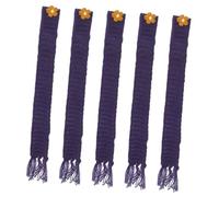 TOYANDONA Mini Woolen Yarn Scarves Adjustable Size for Dolls and Small Items 5pcs with Navy Colour Soft and Comfortable Classic Elegant Design for DIY Craft Projects and Dollhouse