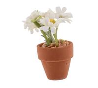 TOYANDONA Miniature Artificial Daisy Potted Plant for Dollhouse Decor Compact Simulation Flower Model for Office Desk and Bookshelf Photography Prop with Unique Stylish Design