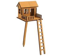 TOYANDONA Miniature Cabin Sturdy House Tree Wooden Fairy, Ladder with Not Easily Deformed Rustic for Outdoor Miniature Village House Arrangements and Office Decoration
