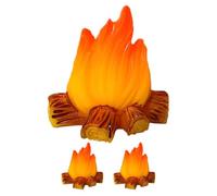 TOYANDONA Miniature Campfire Model Decor, 3Pcs Mini Fire Landscaping Props Dollhouse Fake Bonfire Pretend Play Toy for DIY Sand Table Scenery Micro Landscape