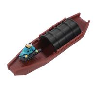 TOYANDONA Miniature Chinese Wupeng Boat Model with Old Man Piano Figurine Handmade Micro Landscape Ornament for Dollhouse Living Office Decorative Cabinet Accent Cultural Zen Garden