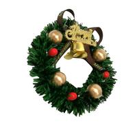 TOYANDONA Miniature Christmas Wreath 6cm DIY Dollhouse Hanging Ornament Christmas Mini Wreath for Holiday Scene Decoration