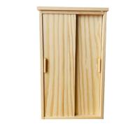 TOYANDONA Miniature Dollhouse Wardrobe Vintage Wooden Closet for Dollhouse Bedroom Furniture Armoire for Fairy Gardens Decoration and Pretend Play for Collectors