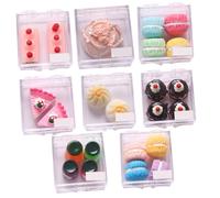 TOYANDONA Miniature Fake Dessert Set for Dollhouse, 1:12 Scale Resin Cake and Bread Models, Pretend Play Food Toys for Mini Kitchen Decor, 8pcs Simulation Sweet Treat Collection