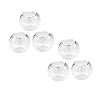 TOYANDONA Miniature Fish Bowls Set 6 Pcs Glass Tiny Fish Tanks for Dollhouse Decoration Realistic Goldfish Tank Ornaments Mini House Accessories