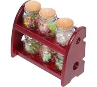 TOYANDONA Miniature Kitchen Rack with Candy Jar for Mini House Decor Lifelike Small DIY Rack Model for Micro Landscape Suitable for Miniature House Kitchen Decoration and Tiny Scene Creation