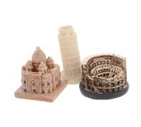 TOYANDONA Miniature World Landmark Architecture Models Realistic Roman Colosseum Taj Mahal Leaning Tower Detailed Micro Scene Accessories for Home Office Decor and Collector Display