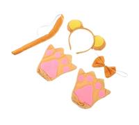 TOYANDONA Monkey Cosplay Set for Monkey Ears Headband Tail Bow Tie Gloves Kit Skin-friendly PP Cotton Comfortable Fit for Themed Parties Zoo Visits Halloween Costumes