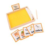 TOYANDONA Montessori Educational Sand Writing Tray with Wooden Pen for Preschool Sensory Tactile Exploration Hand-eye Coordination and Fine Motor Skill Development English Learning Desktop