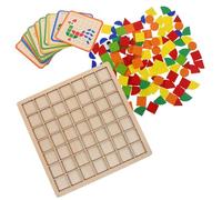 TOYANDONA Montessori Wooden Pattern Blocks Puzzle Natural Wood Shape Matching for Educational Tangram Game Enhancing Hand Eye Coordination and Logical Thinking Preschool Learning Activities