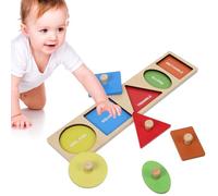 TOYANDONA Montessori Wooden Shape Peg Puzzle Board for Toddlers Geometric Shape Sorting Educational Toy Develops Fine Motor Skills and Recognition Bright Colourful Early Learning Toy